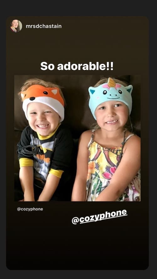 A parent's photo of their child wearing CozyPhones